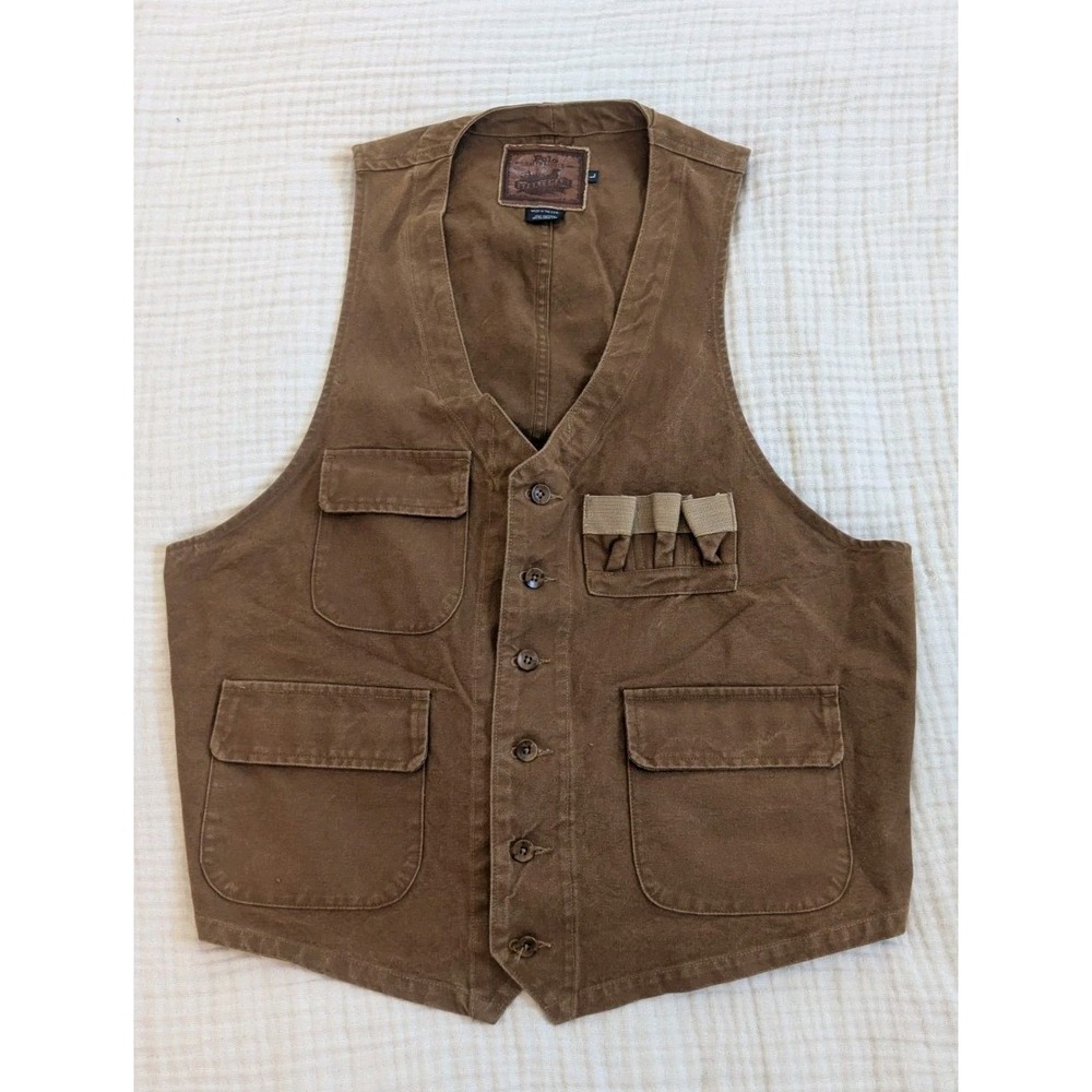 Vintage Polo Ralph Lauren Sportsman Hunting Shooting Duck Canvas Vest USA Large
